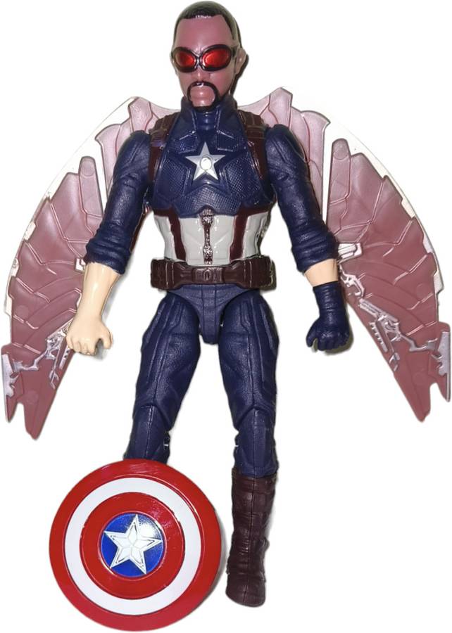 chract TOY FAIR ACTION HERO FALCON FIGURE 16.5 CM TALL,SHIELD,WINGS HANDS LEGS