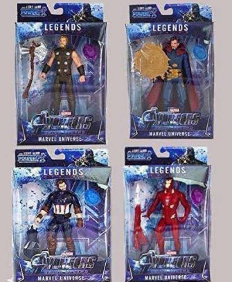 Jayaansh Traders Action Figure Toy Set For Kids ( Captain america,Thor, iron man,Dr Strange )