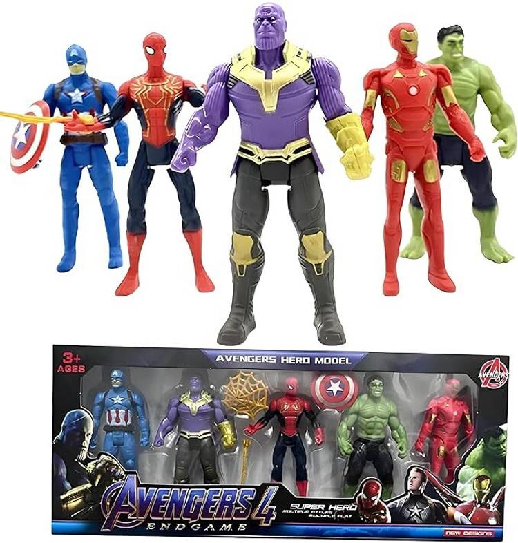 Ridhimani Marvel Avengers 4 Endgame Superhero Action Figure Toy Set of 5 with Weapons