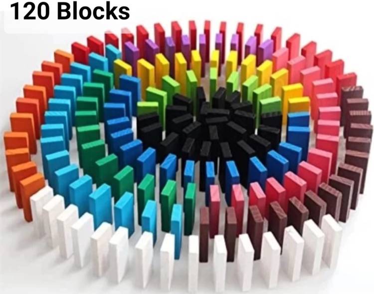Mira Farmcraft 100 pcs 10 Color Dominos Wooden Blocks Set Kids Game Educational Play Toy kids