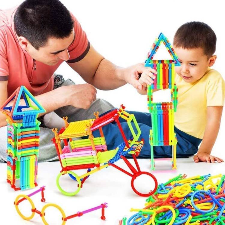 ARIZON KidCity SmartStack - 100+ Colorful Sticks for Educational Building Blocks