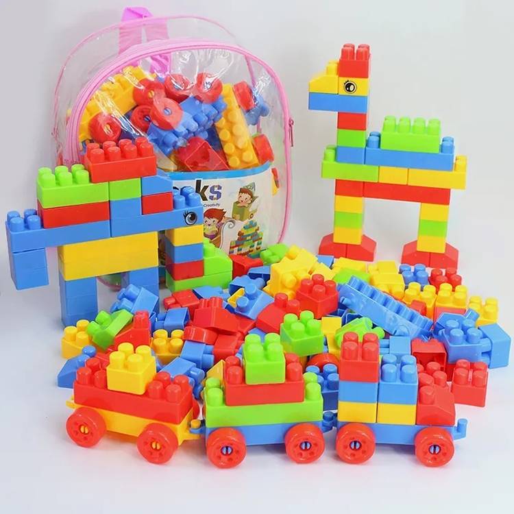 SUJANI Top CreateBlock: DIY Plastic Building Blocks Set for Kids,100+ Pieces, Ages 3+