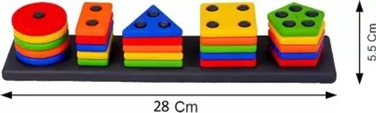 Mangalam Fab Geometry Shape & color Sorter Puzzle Board preschool activity toys for kids