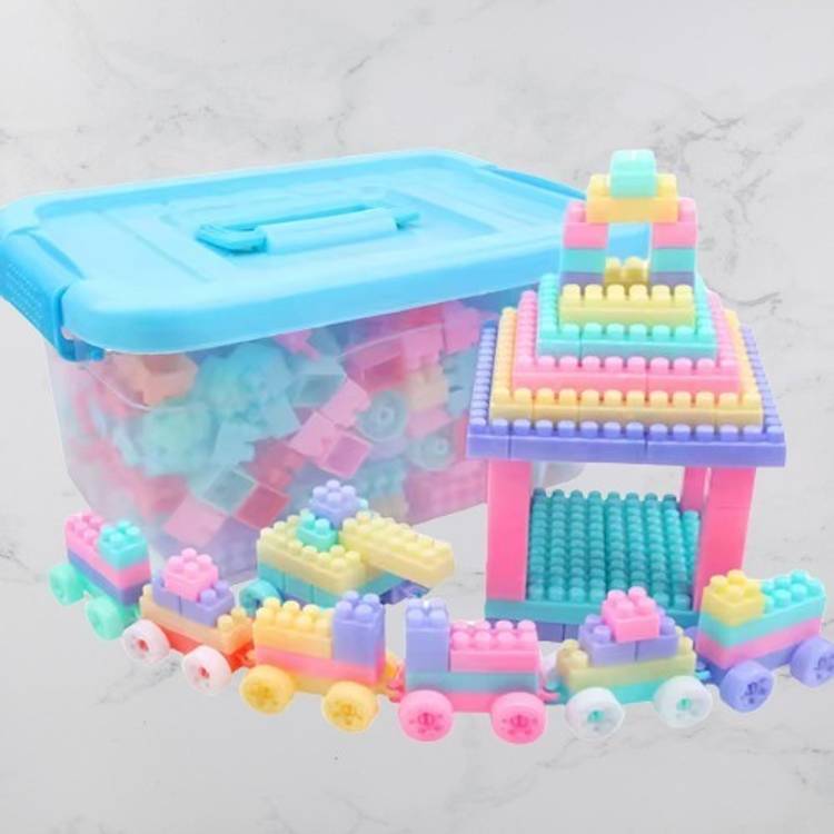 Pureey CreateBlock: DIY Plastic Building Blocks Set for Kids, 100+ Pieces, Ages 3+