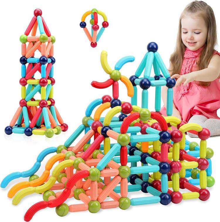 INKULTURE 32 Pcs Magnetic Building Sticks Blocks Toys For Boys & Girls | Age 3 to 14 Years