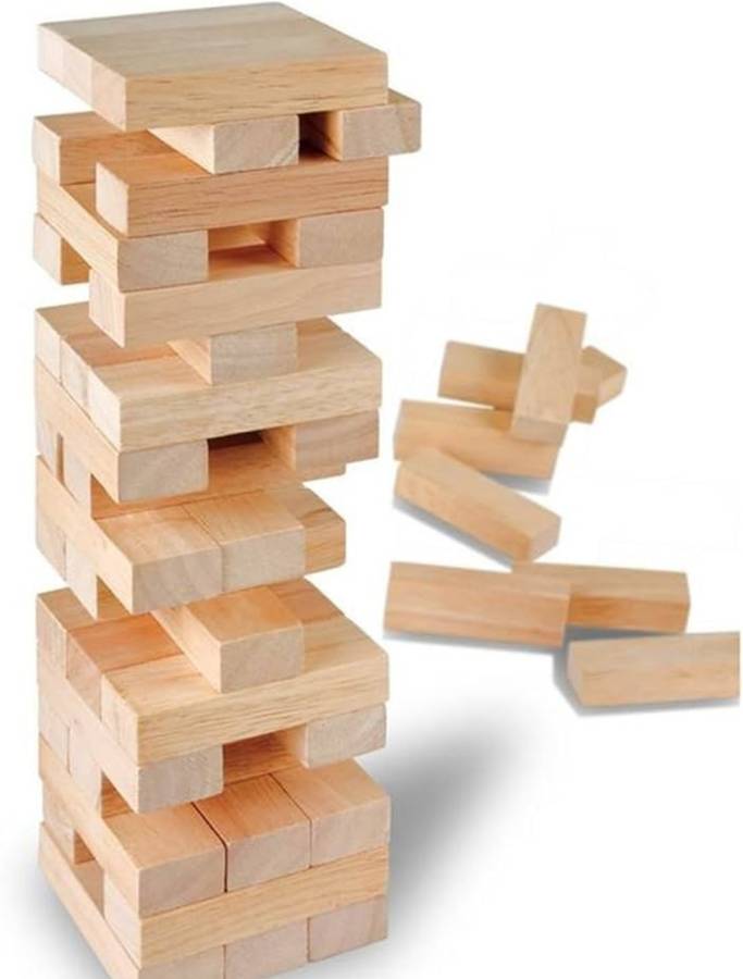Tvm 54 Wooden Building Block, Party Game, Tumbling Tower Balancing Toy