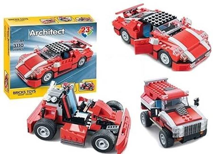 Justcraft Architect 23 in 1 Racing Sports Car Truck Building Blocks Set 278+Pcs