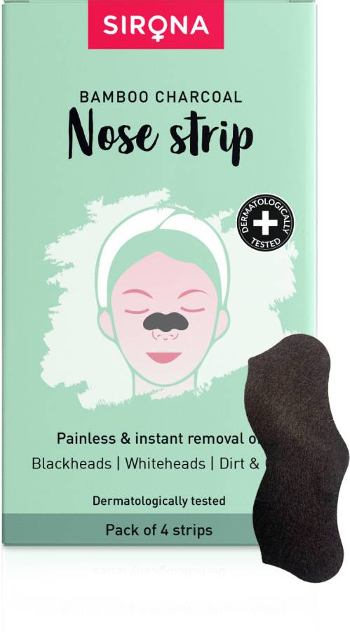 SIRONA Blackhead Remover Bamboo Charcoal Nose Strips for Women - Pack of 4 Price in India