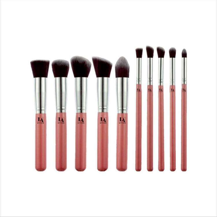 LA OTTER Makeup Brush- Pink, Set Of 14 Pcs Price in India