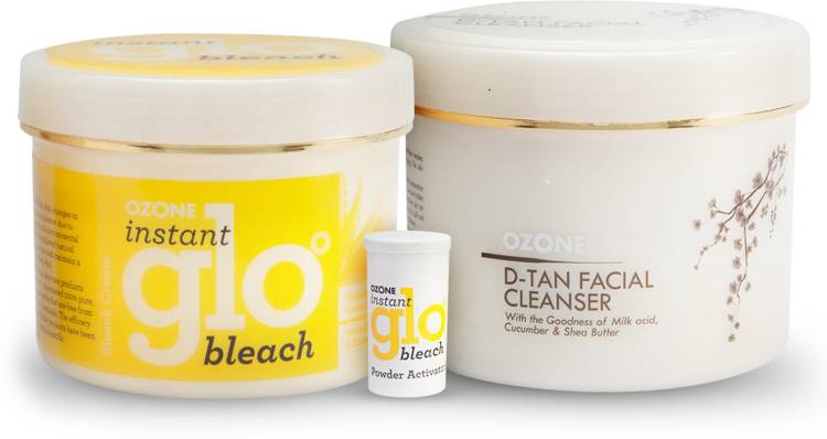 OZONE Bleach and D-Tan Combo (D-Tan Cleanser 250g + Instant Glo Bleach 250g) Price in India
