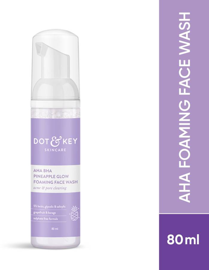 Dot & Key AHA BHA Pineapple Foaming Face Wash with 5% Lactic, Glycolic, Salicylic Acid Price in India