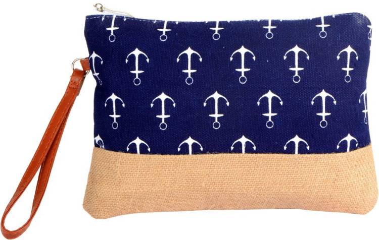 Casual Blue, White, Brown  Clutch  - Regular Size Price in India