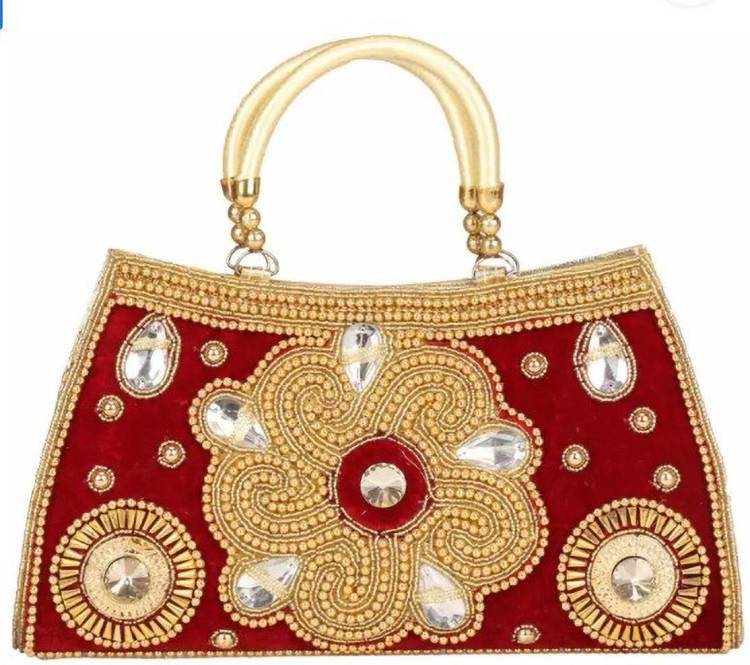 Party, Casual Gold, Red  Clutch Price in India