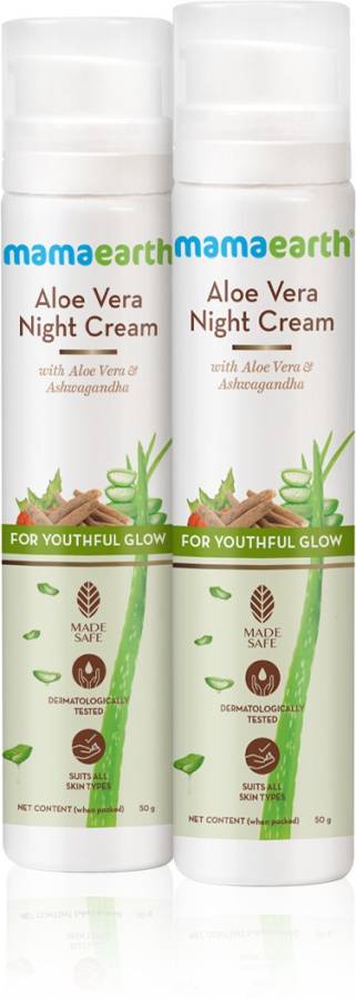 MamaEarth Aloe Vera Night Cream for glowing skin with Aloe Vera (Pack of 2) Price in India