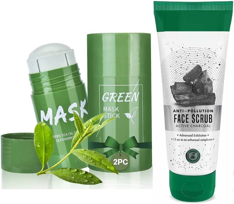 MYEONG charcoal face scrub and green stick Price in India