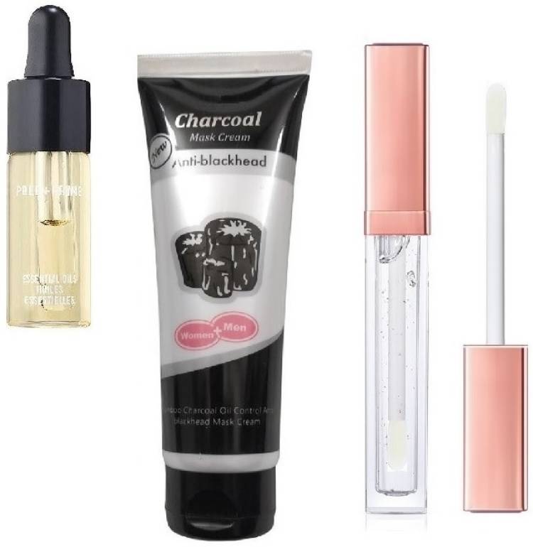 Herrlich GLOWING SKIN CARE CHARCOAL TUBE FACE SERUM & LIP GLOSS COMBO KIT Price in India