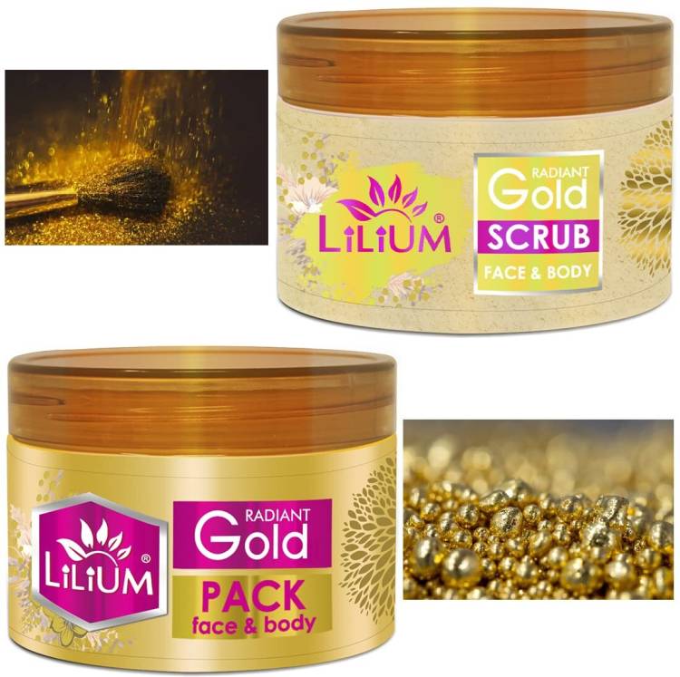 LILIUM Gold Scrub & Face Pack | Enriched With Gold Extract & Aloe Vera Extract Price in India