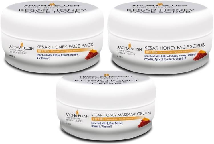 Aroma Blush Get a Free 100gm Kesar& Honey Cream with Purchase of Kesar& Honey Face Pack 100gm and Scrub 100gm Price in India