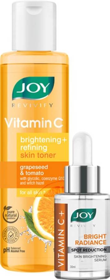 Joy Revivify Vitamin C Brightening Skin Toner 150ml | Revivify Vitamin C+ Skin Brightening Face Serum 30ml ( Combo Pack ) Price in India