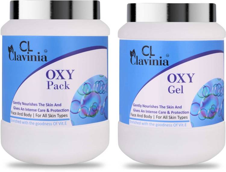 CLAVINIA Oxy Pack 1000 ml + Oxy Massage Gel 1000 ml ( Pack Of 2 ) Price in India