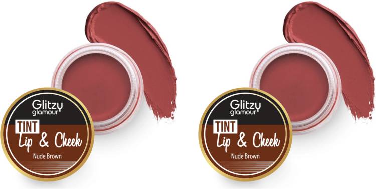 GLITZY GLAMOUR NUDE BROWN COMBO LIP AND CHEEK TINT FOR WOMEN( ROSY CHEEK) Lip Stain Price in India