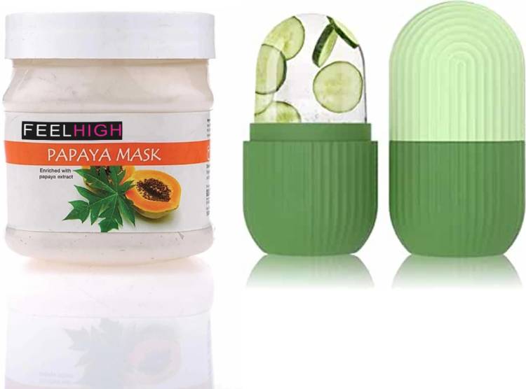 feelhigh Ice Roller-10ml -Multicolor -With Papaya Mask-500ml Skin Care products Price in India