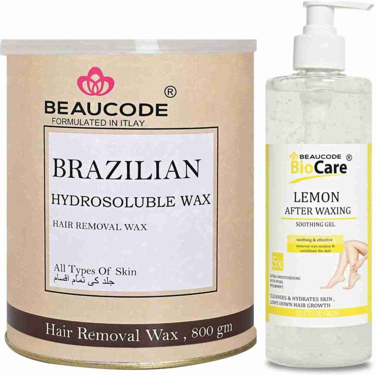 Beaucode Professional Rica Brazilian Hair Removing Wax 800 gm + Mint After Waxing Gel 500 ml ( Pack of 2 ) Price in India