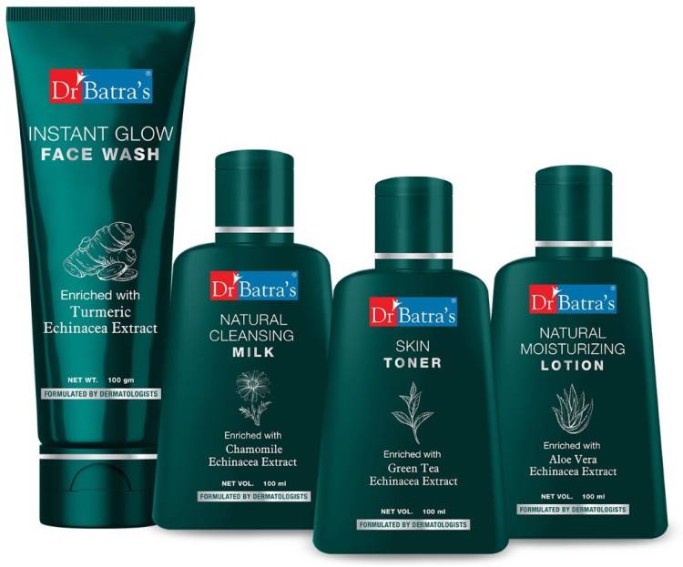 Dr. Batra's instant glow, cleansing milk, skin toner & moisturizing lotion (set of 4) Price in India