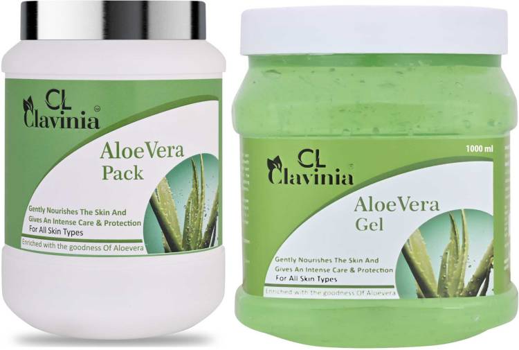 CLAVINIA Aloevera Pack 1000 ml + Aloevera Gel 1000 ml ( Pack Of 2 ) Price in India