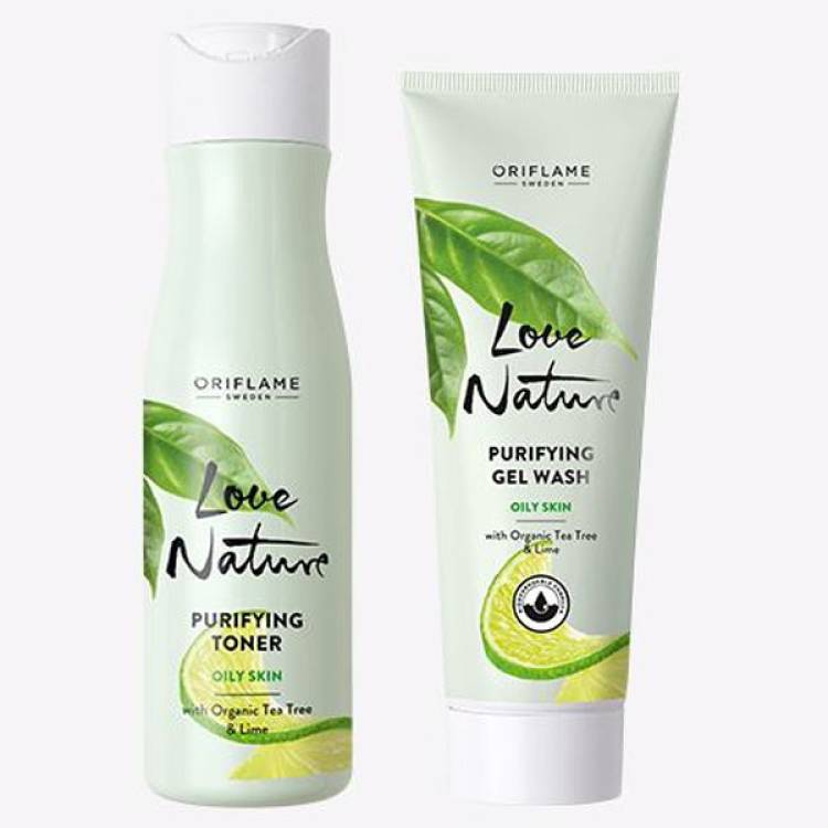 Oriflame Purifying Gel Wash with Organic Tea Tree & Lime 125 ml , Purifying Toner with Organic Tea Tree & Lime 150 ml Price in India