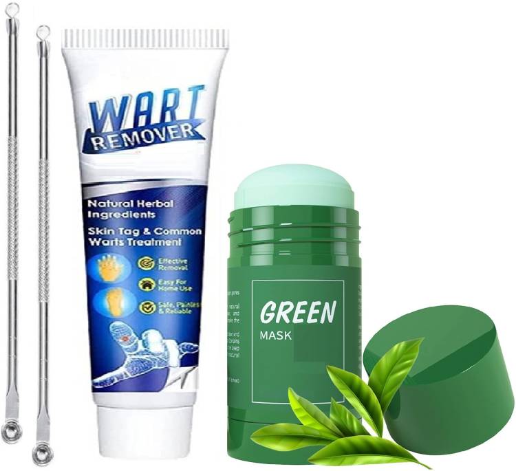 EVERERIN best face Green Tea Purifying Stick Mask Oil with wart cream Price in India