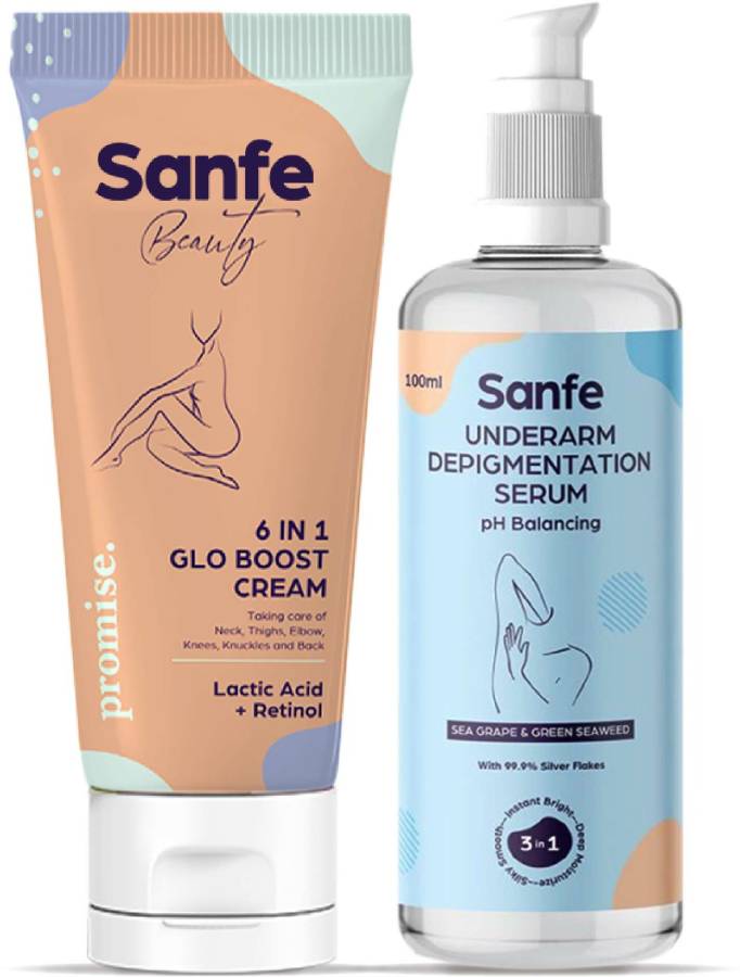Sanfe Full Body Brightening Combo For Dark & Tanned Neck, Underarms, Joints Price in India