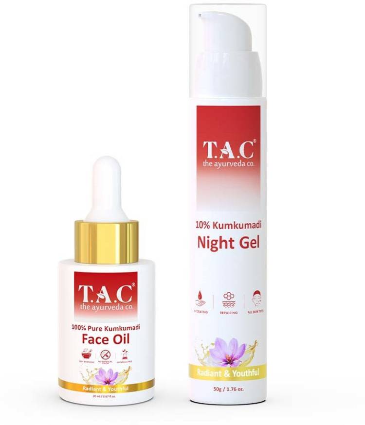 TAC - The Ayurveda Co. Kumkumadi Face Oil & 10% Kumkumadi Night Gel (70ml) Price in India