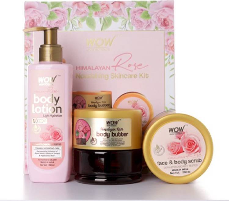 WOW SKIN SCIENCE "Himalayan Rose Gift Box - Nourishing Skincare Kit For Light Hydration & Exfoliation Normal To Oily Skin " Price in India
