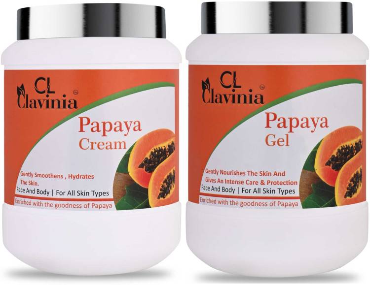 CLAVINIA Papaya Cream 1000 ml +Papaya Gel 1000 ml ( Pack of 2 ) Price in India