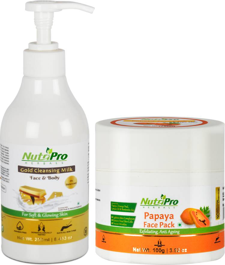 NutriPro Gold Cleansing Milk With Papaya Face Pack Price in India