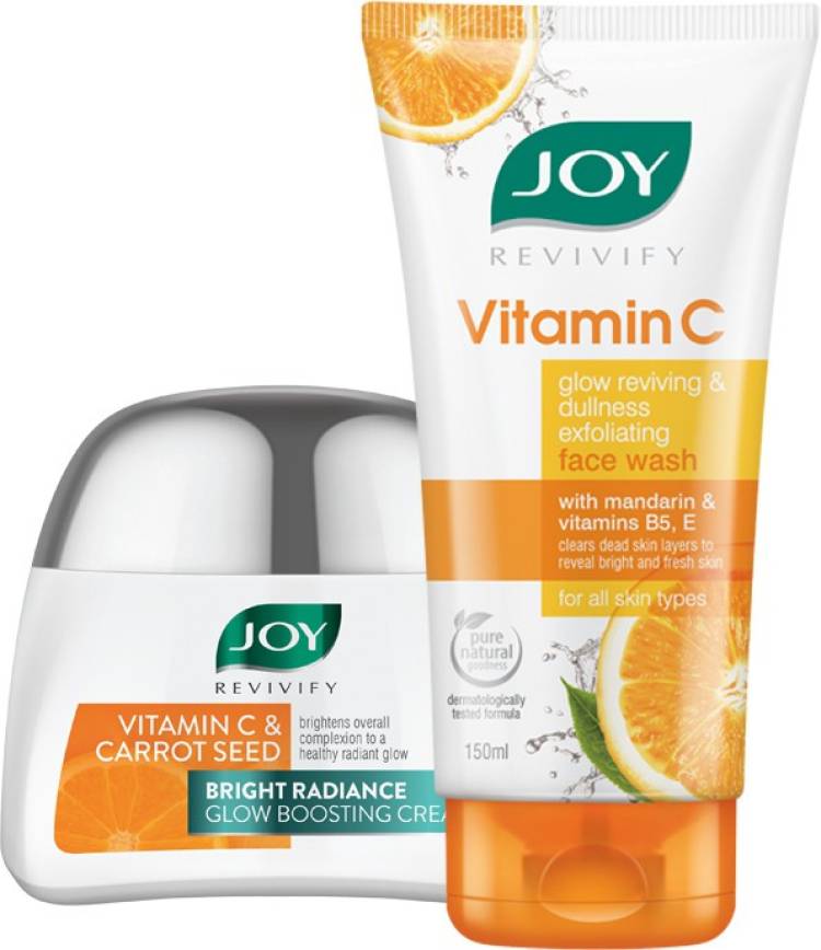 Joy Revivify Vitamin C Face Wash 150ml | Revivify Vitamin C & Carrot Seed Brightening Face Cream 50ml ( Combo Pack ) Price in India