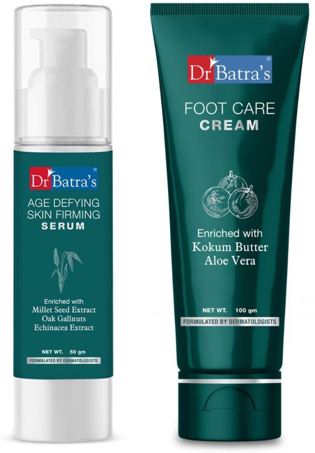 Dr Batra's Age defying Skin firming Serum - 50 g and Foot Care Cream - 100 gm (Pack of 2 Men and Women) Price in India