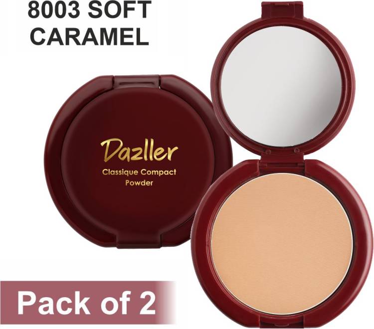 dazller Classique Compact Powder - 8003 Soft Caramel (Pack of 2) Compact Price in India