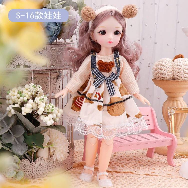 DSR 30Cm 1Ps of Girls Look Durable Fashion Princess Doll Hand & Legs Movable Doll Toy for Kids-(Color:Yellow+Blue- 30Cm)