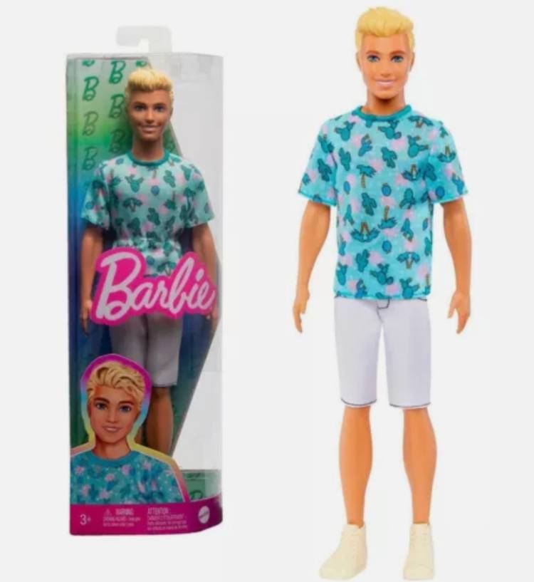 BARBIE Ken® Fashionistas™ Doll , Wearing Cactus Tee and White Shorts with Sneakers