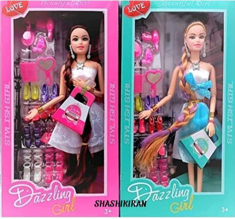 SHASHIKIRAN Combo Beautiful Doll Toy Set with Movable Joints and Other Ornaments pack of 2