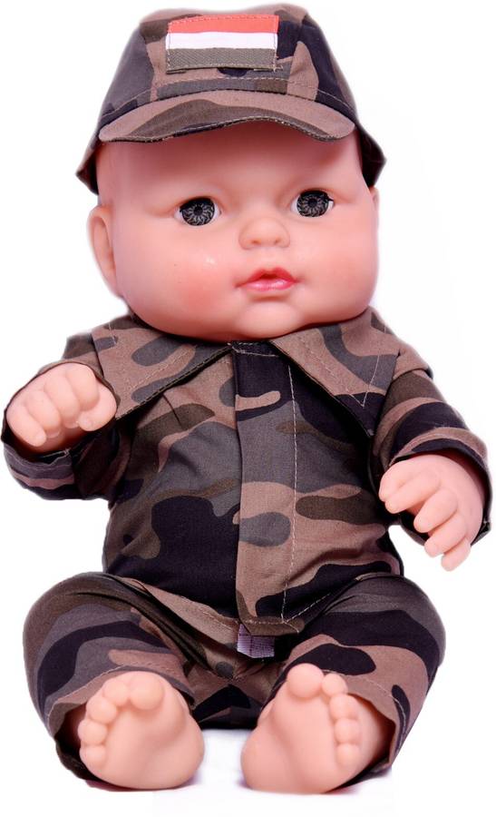 Zobhin Cute Boy in Camouflage Dress Doll for Kids(Moveable Legs & Arms)30c.m