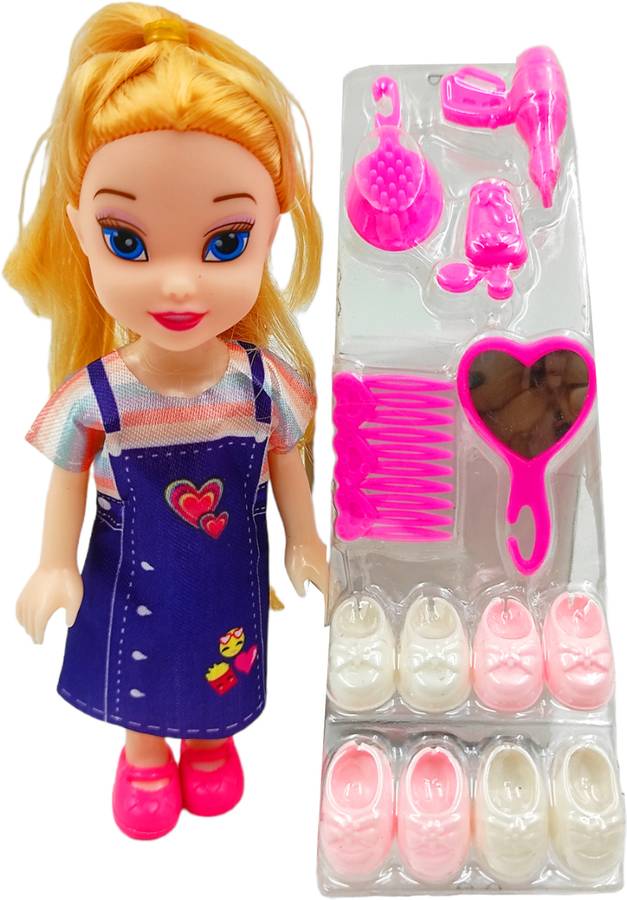 dishvy Beautiful Mini Doll with Shoes and Makeup accessories| BIS | Best return Gift