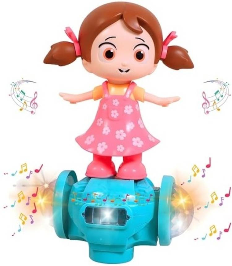 Ridhimani 360 Degree Rotating Musical Dancing Fashion Girl for Kids with 5D Light & Music