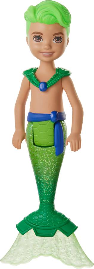 BARBIE Dreamtopia Chelsea Merboy Doll, 6.5-inch, Green