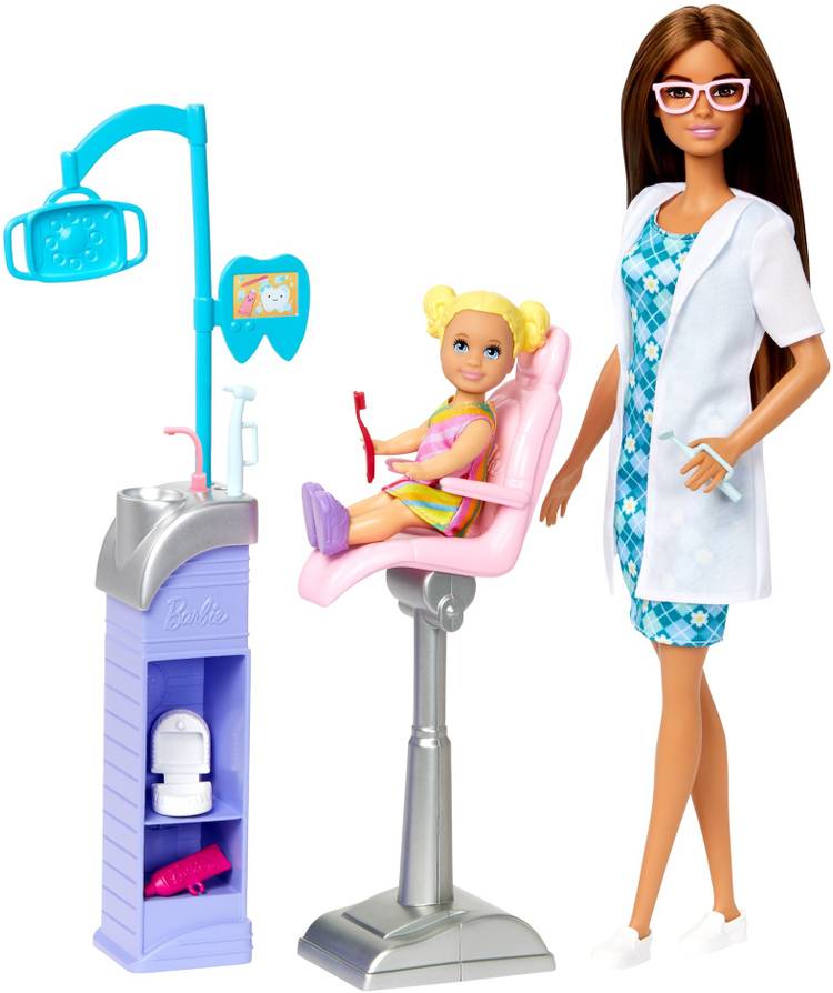 BARBIE Careers New Dentist Doll and Playset with Accessories, Medical Doctor Set