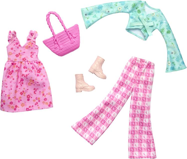 BARBIE Doll Clothing, Fashion and Accessory Pack with Cottage Core Theme (2 Outfits)