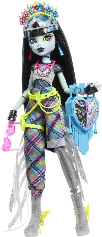 MONSTER HIGH Fest Frankie Stein Fashion Doll with Festival Outfit,Band Poster and Accessories