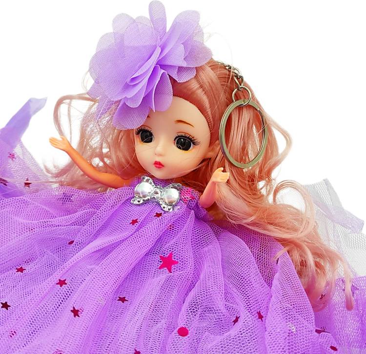 poksi Beautiful Doll with Blonde hairs, movable body and attached Keyring for Girls|